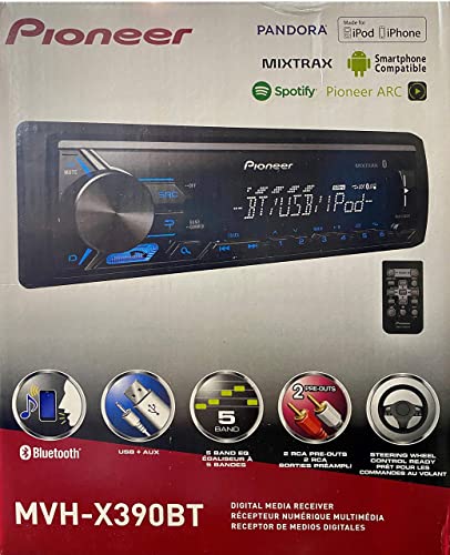 Pioneer MVH-X390BT Digital Media Receiver with Pioneer ARC app, MIXTRAX, Built-in Bluetooth and USB Direct Control for iPod/iPhone and Android Phones & zonoz 3 in 1 Multi USB Charging Cable (Bundle)