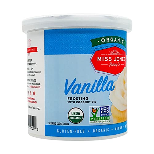 Miss Jones Baking Organic Buttercream Frosting, Perfect for Icing and Decorating, Vegan-Friendly: Vanilla (Pack of 1)