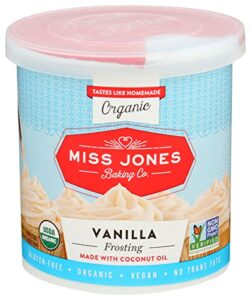 miss jones baking organic buttercream frosting, perfect for icing and decorating, vegan-friendly: vanilla (pack of 1)