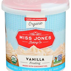 Miss Jones Baking Organic Buttercream Frosting, Perfect for Icing and Decorating, Vegan-Friendly: Vanilla (Pack of 1)