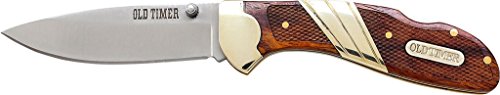 Old Timer 31OT Medium Lockback 6.5in High Carbon S.S. Folding Pocket Knife with 2.9in Drop Point Blade and Wood Handle for Hunting, Whittling, Carving, Camping, EDC, and Outdoors