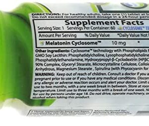 NATURE'S ESSENTIALS Melatonin 10mg (3mg Immediate Release & 7mg Extended Release) with Advanced Cyclosome Liposomal Delivery Technology - 60 Tablets