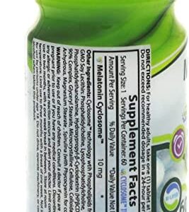 NATURE'S ESSENTIALS Melatonin 10mg (3mg Immediate Release & 7mg Extended Release) with Advanced Cyclosome Liposomal Delivery Technology - 60 Tablets