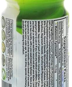 NATURE'S ESSENTIALS Melatonin 10mg (3mg Immediate Release & 7mg Extended Release) with Advanced Cyclosome Liposomal Delivery Technology - 60 Tablets