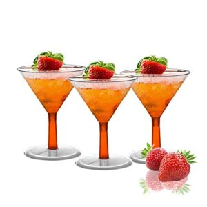 plastic martini glasses - 192 pcs disposable hard plastic clear margarita glasses - 2 oz crystal cut glass - bulk party cocktail drinking cups for wedding, mardi gras, birthday parties & all occasions