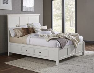 modus furniture solid wood 2-side storage bed, california king, paragon - white