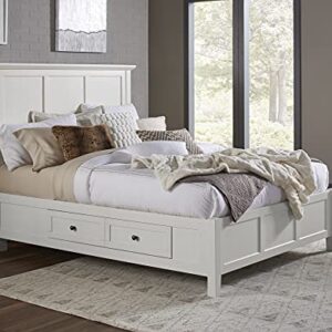 Modus Furniture Solid Wood 2-Side Storage Bed, California King, Paragon - White