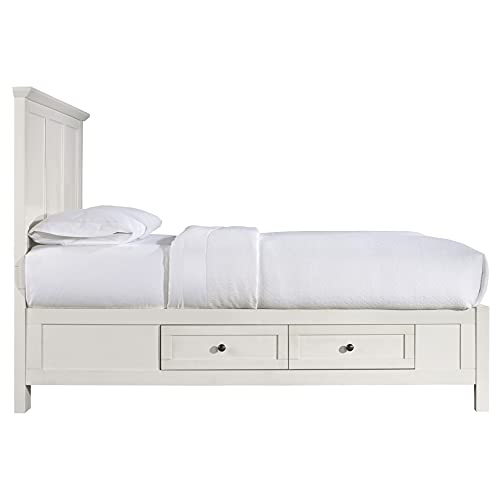 Modus Furniture Solid Wood 2-Side Storage Bed, California King, Paragon - White