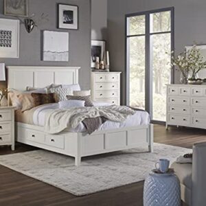 Modus Furniture Solid Wood 2-Side Storage Bed, California King, Paragon - White