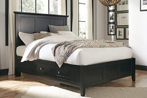 modus furniture solid wood 2-side storage bed, california king, paragon - black