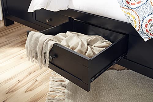 Modus Furniture Solid Wood 2-Side Storage Bed, California King, Paragon - Black