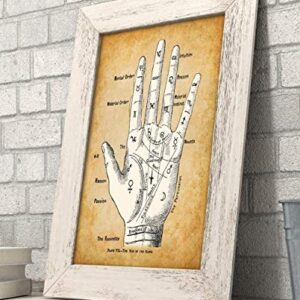 Palm Reading Divination Chart - Classic Fortune Teller Decor, Chiromancy Wall Art, Gift for Oddity Palm Readers, Palmistry and Astrology Fans, 11x14 Unframed Art Print Poster