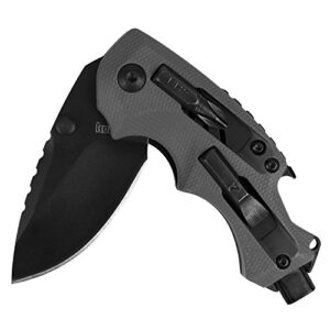kershaw shuffle diy compact multifunction pocket knife (8720), 2.4 inch 8cr13mov steel blade with black oxide coating, every day utility knife with carbon strength and high tech function, 3.5 oz.,gray