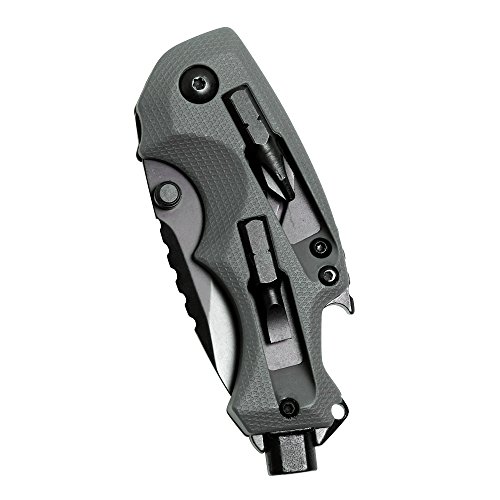Kershaw Shuffle DIY Compact Multifunction Pocket Knife (8720), 2.4 Inch 8Cr13MoV Steel Blade with Black Oxide Coating, Every Day Utility Knife with Carbon Strength and High Tech Function, 3.5 oz.,Gray