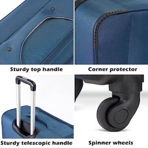 Coolife Luggage 4 Piece Set Suitcase Spinner TSA Lock Softshell lightweight (gray)