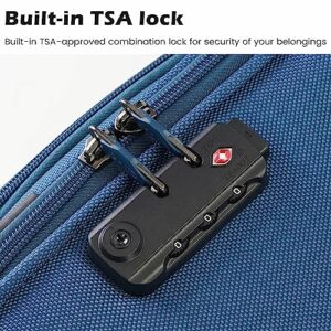 Coolife Luggage 4 Piece Set Suitcase Spinner TSA Lock Softshell lightweight (gray)