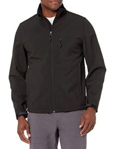 amazon essentials men's water-resistant softshell jacket, black, x-large