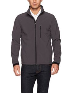 amazon essentials men's water-resistant softshell jacket, dark grey, xx-large