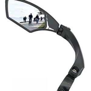 Hafny NEW Handlebar Bike Mirror, HD,Blast-resistant, E-bike Mirror, Glass Lens, HF-MR095 (Silver Left)