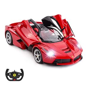 rastar rc car | 1/14 scale ferrari laferrari radio remote control r/c toy car model vehicle for boys kids, red