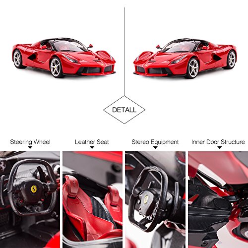 Rastar RC Car | 1/14 Scale Ferrari LaFerrari Radio Remote Control R/C Toy Car Model Vehicle for Boys Kids, Red