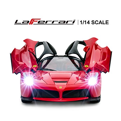 Rastar RC Car | 1/14 Scale Ferrari LaFerrari Radio Remote Control R/C Toy Car Model Vehicle for Boys Kids, Red