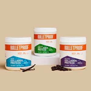 Collagen Protein Bars, Vanilla Shortbread, 11g Protein, 12 Pack, Bulletproof Grass Fed Healthy Snacks, Made with MCT Oil, 2g Sugar, No Added Sugar