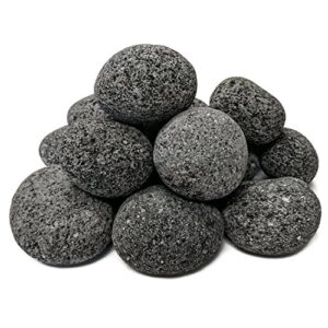 midwest hearth 100% natural lava stones for gas fire pit and fireplace (medium (1" - 2"))