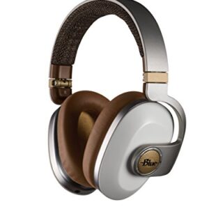 Blue Satellite Premium Wireless Noise-Cancelling Headphones with Audiophile Amp (White)