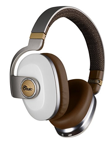 Blue Satellite Premium Wireless Noise-Cancelling Headphones with Audiophile Amp (White)