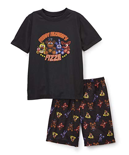 Five Nights at Freddy's 'Plushy Pizza' Pajama Short Set, Black, L