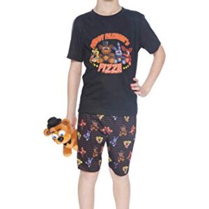 Five Nights at Freddy's 'Plushy Pizza' Pajama Short Set, Black, XL