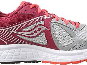 Saucony Women's Cohesion 10 Grey/Red Running Shoe 9 M US