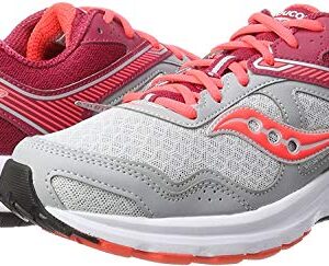 Saucony Women's Cohesion 10 Grey/Red Running Shoe 9 M US