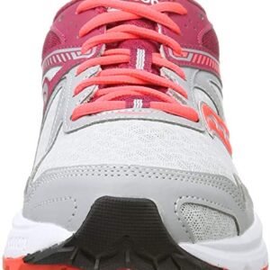 Saucony Women's Cohesion 10 Grey/Red Running Shoe 9 M US