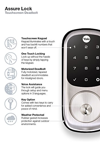 Yale Assure Lock Touchscreen with Z-Wave in Satin Nickel (YRD226)