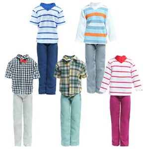 bjdbus 5 sets casual wear shirt trousers doll clothes for boy dolls