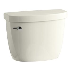 kohler 4369-96 cimarron 1.28 gpf toilet tank with aquapiston flush technology and left-hand trip lever, biscuit