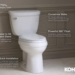 KOHLER 4369-0 Cimarron 1.28 gpf Toilet Tank with AquaPiston Flush Technology and Left-Hand Trip Lever, White