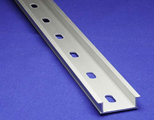 DIN Rail - 100 mm (~4 Inch) New Pre-Cut 35x10mm Heavy Duty Aluminum, Slotted