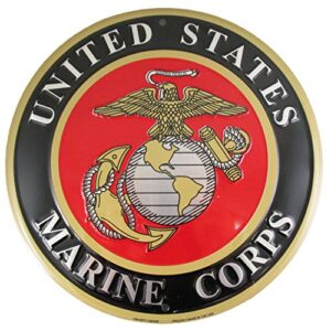 tags america united states marines emblem metal sign - us marine corps usmc logo, 12 inch round wall decor