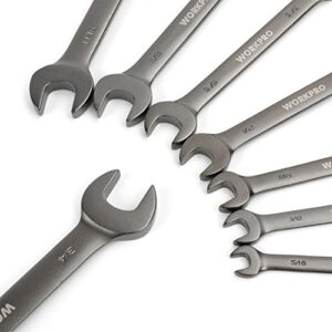 WORKPRO 8-piece Flex-Head Ratcheting Combination Wrench Set, SAE 5/16-3/4 in, 72-Teeth, Cr-V Constructed, Nickel Plating with Organizer Bag