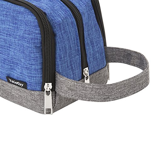 Yeiotsy Kids Wash Bag, Color Clash Portable Travel Toiletry Bag for Children's Camping Outing Short Trip (Blue)