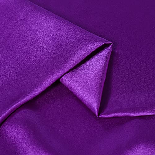 uxcell 100% Charmeuse Pure Silk Pillowcase Pillow Case Cover for Hair & Skin 350TC 19 Momme (1-Piece) Purple Travel(14x20inch)