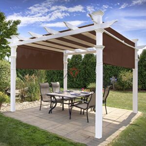 Patio Paradise 12' x 24' Straight Edge Sun Shade Sail, Brown Rectangle Outdoor Shade Cloth Pergola Cover UV Block Fabric - Custom 3 Year Warrenty