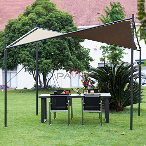 Patio Paradise 12' x 24' Straight Edge Sun Shade Sail, Brown Rectangle Outdoor Shade Cloth Pergola Cover UV Block Fabric - Custom 3 Year Warrenty