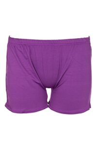noroze girls stretch shiny shorts dance gym hot pants (purple, 11-12 years)