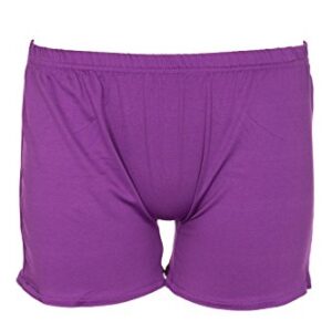 NOROZE Girls Stretch Shiny Shorts Dance Gym Hot Pants (Purple, 11-12 Years)