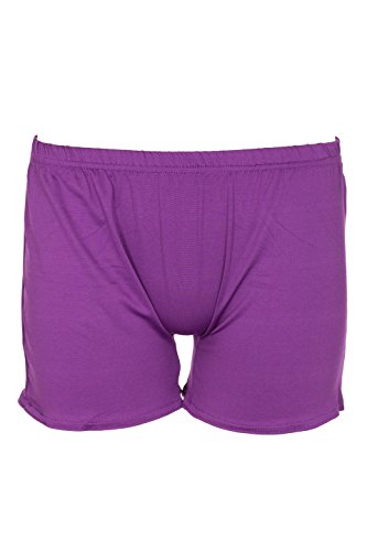 NOROZE Girls Stretch Shiny Shorts Dance Gym Hot Pants (Purple, 11-12 Years)