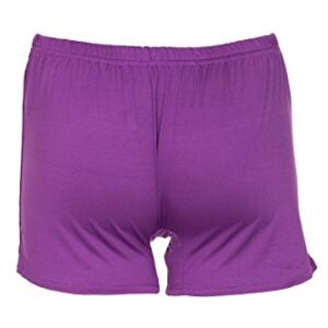 NOROZE Girls Stretch Shiny Shorts Dance Gym Hot Pants (Purple, 11-12 Years)